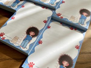 کاغذ یادداشت 100 برگ با طرح اختصاصی فرفری و گربه با خط کش اندازه گیری قد